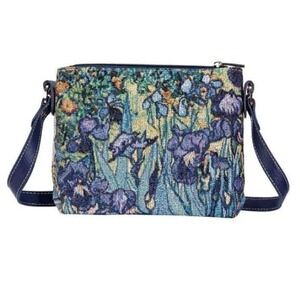 Signare Tapestry Crossbody Bag Van Gogh Irises Floral Art to Wear Summer Boho